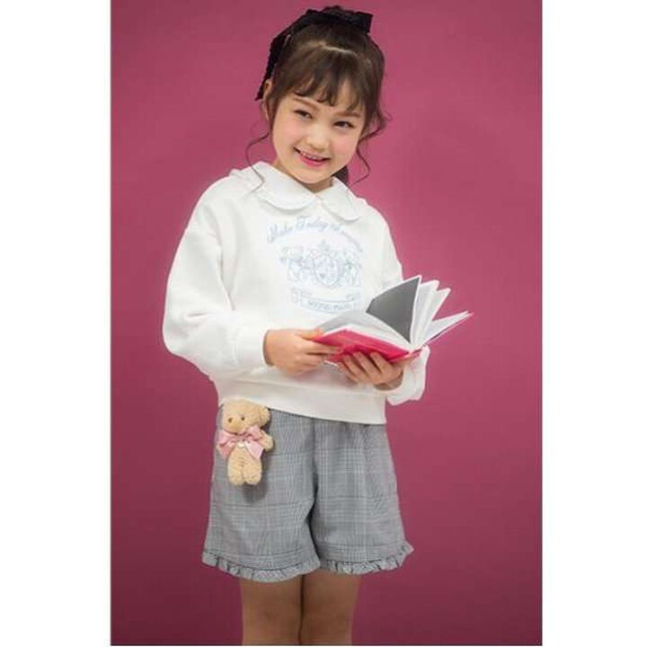 Glen Check Shorts with Bear Charm,Black, medium image number 6