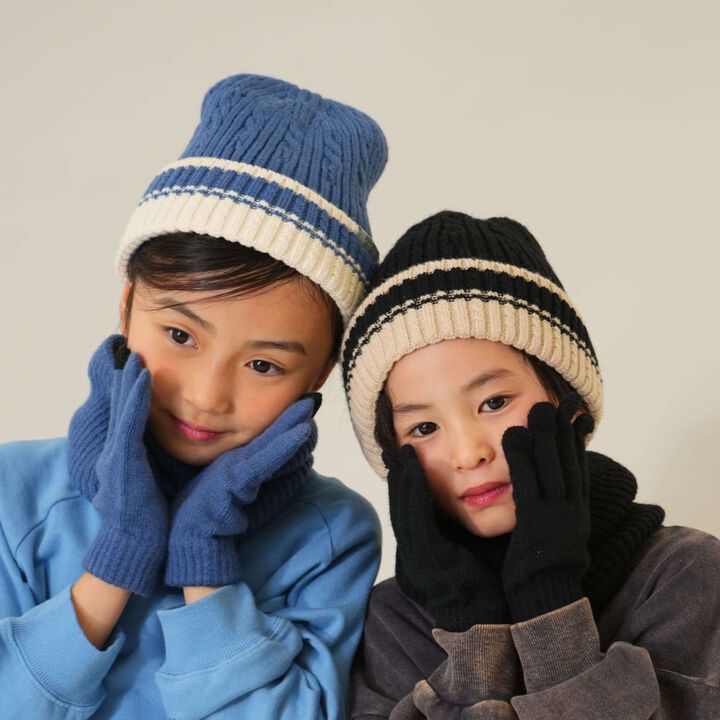 Knitwear Goods Set / Neck Warmer / Gloves / Beanie,Black, medium image number 2