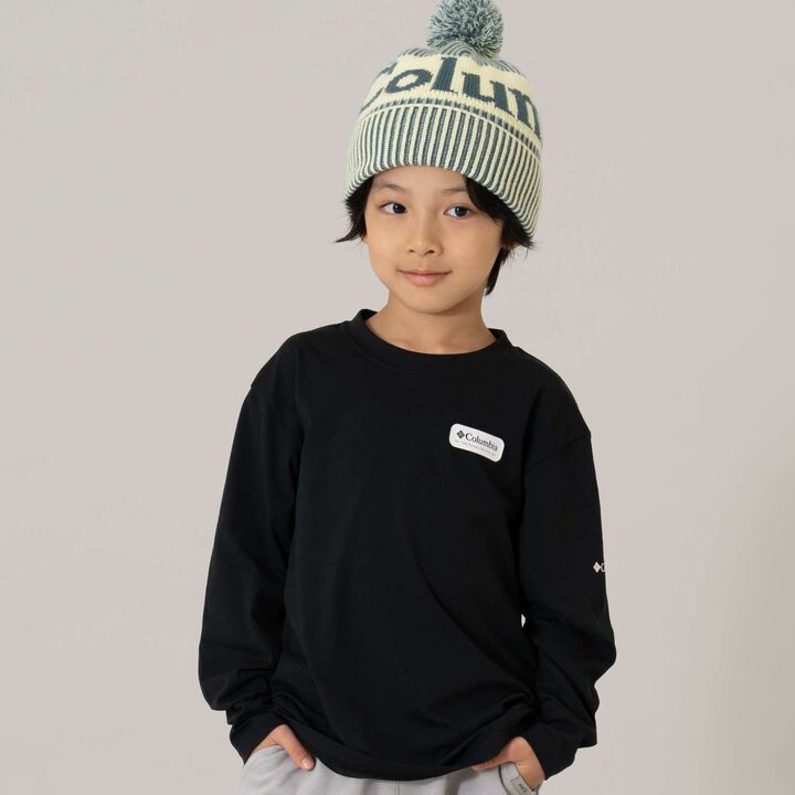 [Columbia] Kids One-Point Logo Long Sleeve T-Shirt,Black, medium image number 0