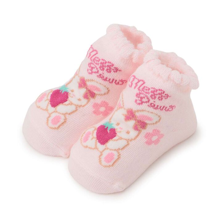 Rabbit Strawberry Pattern Socks [Made in Japan],Light pink, medium image number 0