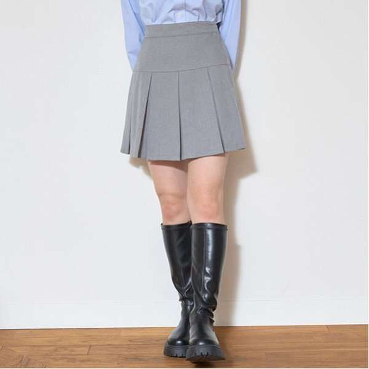 Graduation Attire Box Pleated Skirt-Pants,Light gray, large image number 0