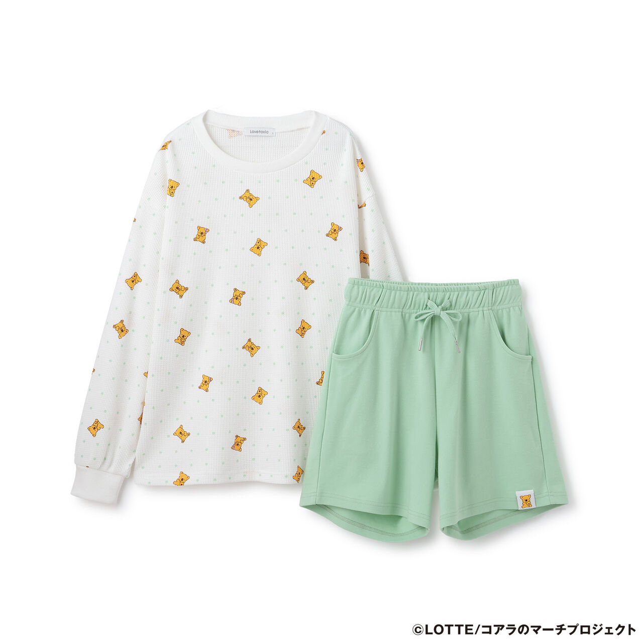 Koala March All-Over Pattern Loungewear,Light green, large image number 6