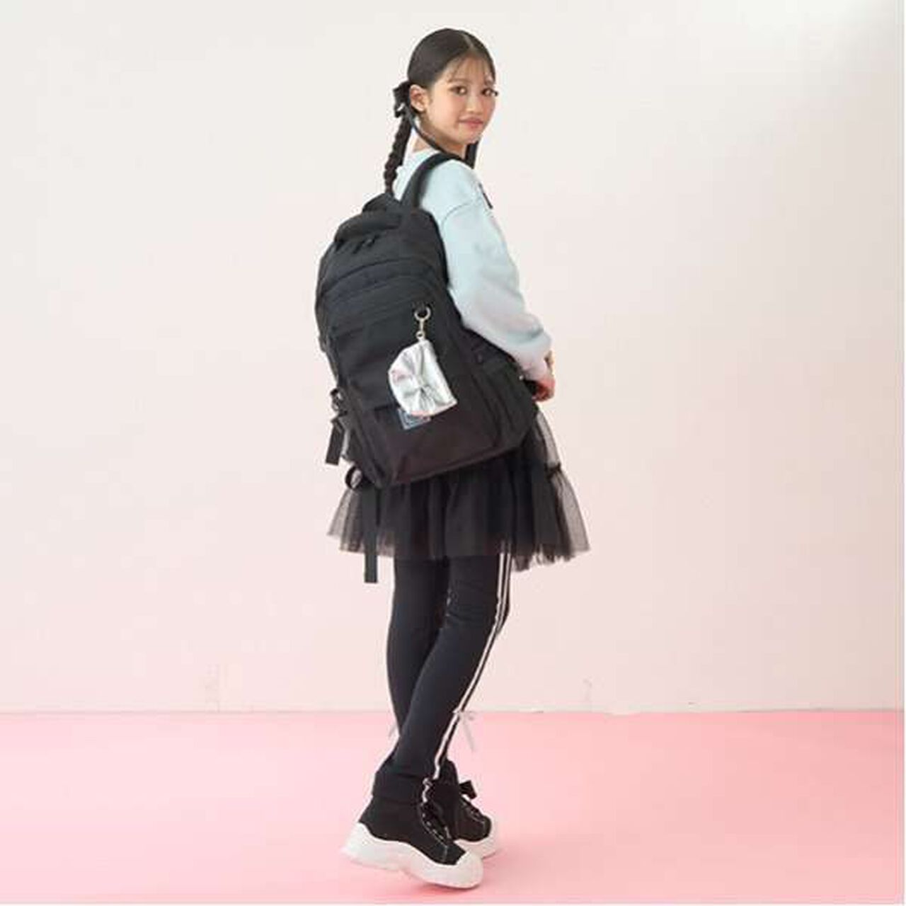 Fluffy Frill Tulle Skirt,Black, large image number 2