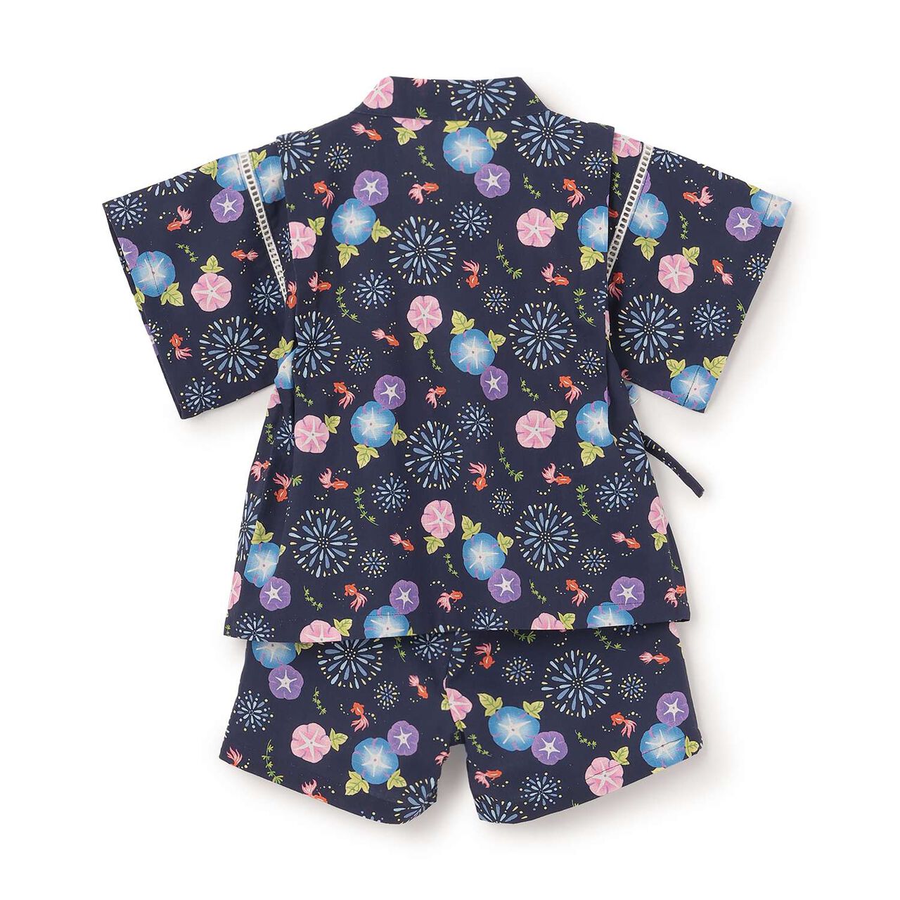 [Web Exclusive] GIRLS All-Over Pattern Jinbei,Navy, large image number 6