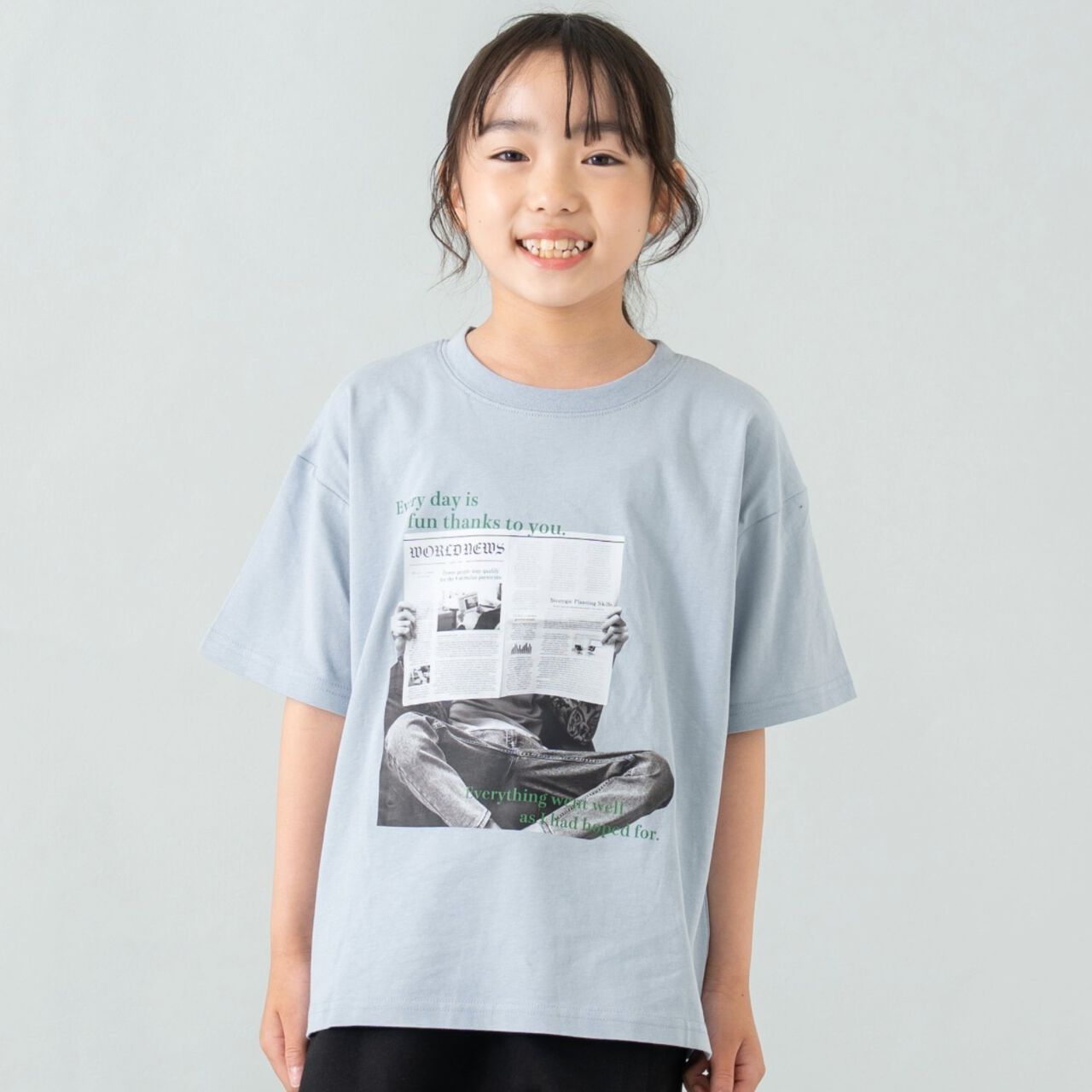 [365D] [Papa Link] Kids Photo Half T-Shirt,Light gray, large image number 4
