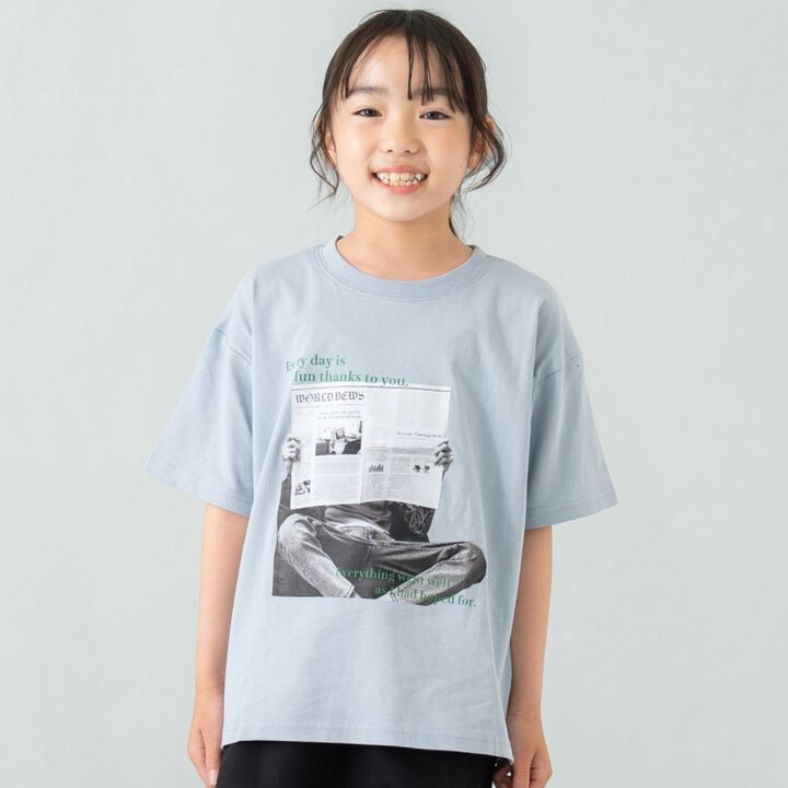 [365D] [Papa Link] Kids Photo Half T-Shirt,Light gray, medium image number 4