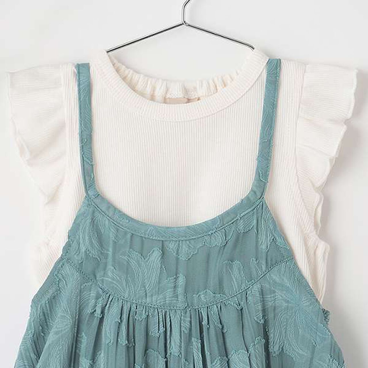 [Link] Jacquard Camisole Dress Set,Turquoise, large image number 8