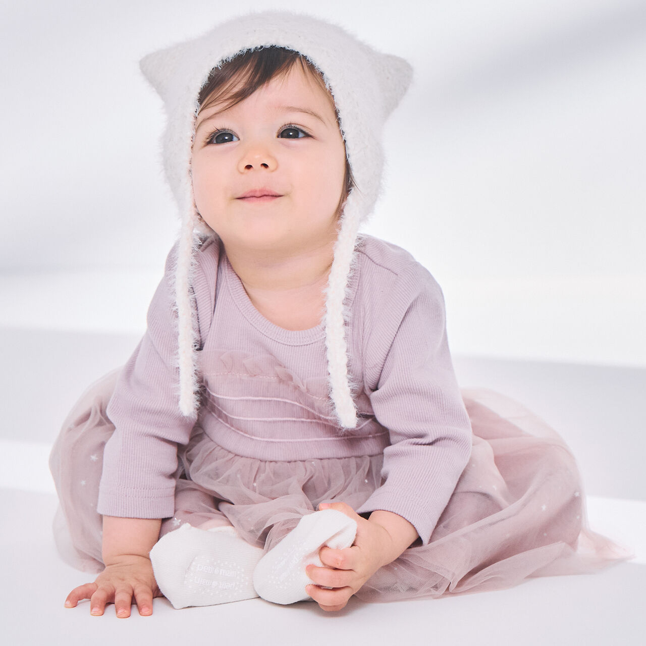 Cat Ear Knit Beanie,Black, large image number 2