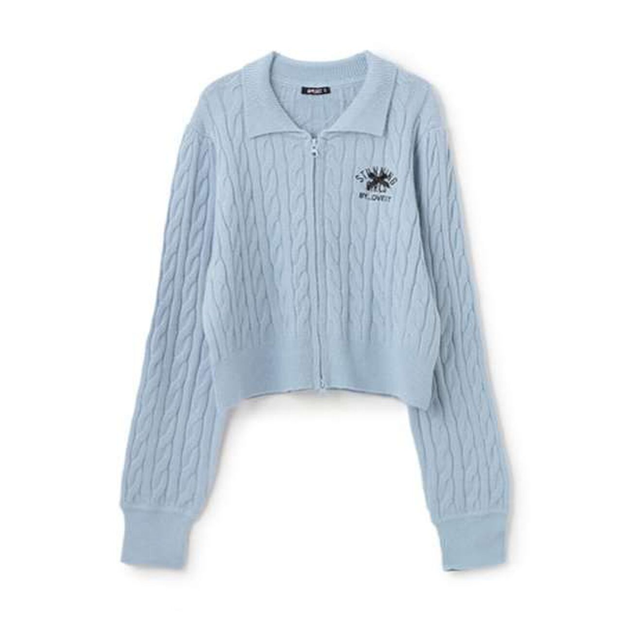 Double Zip Knit Cardigan,Gray, large image number 12