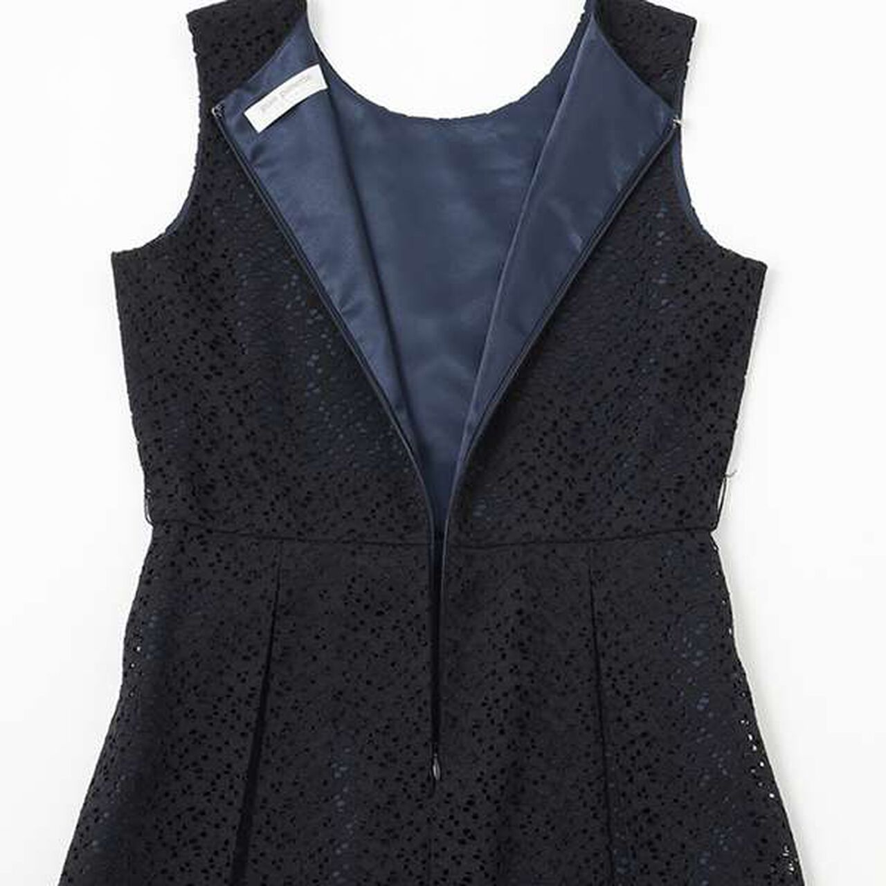 Sleeveless Dress with Pannier,Navy, large image number 10