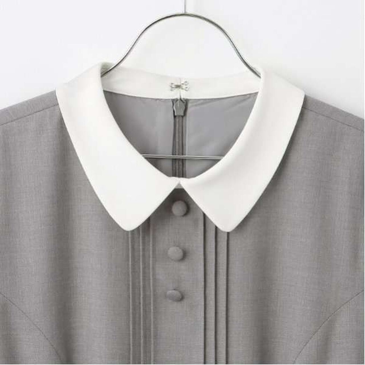 [Graduation Attire] One-Piece Dress with Ribbon Tie,Gray, large image number 13