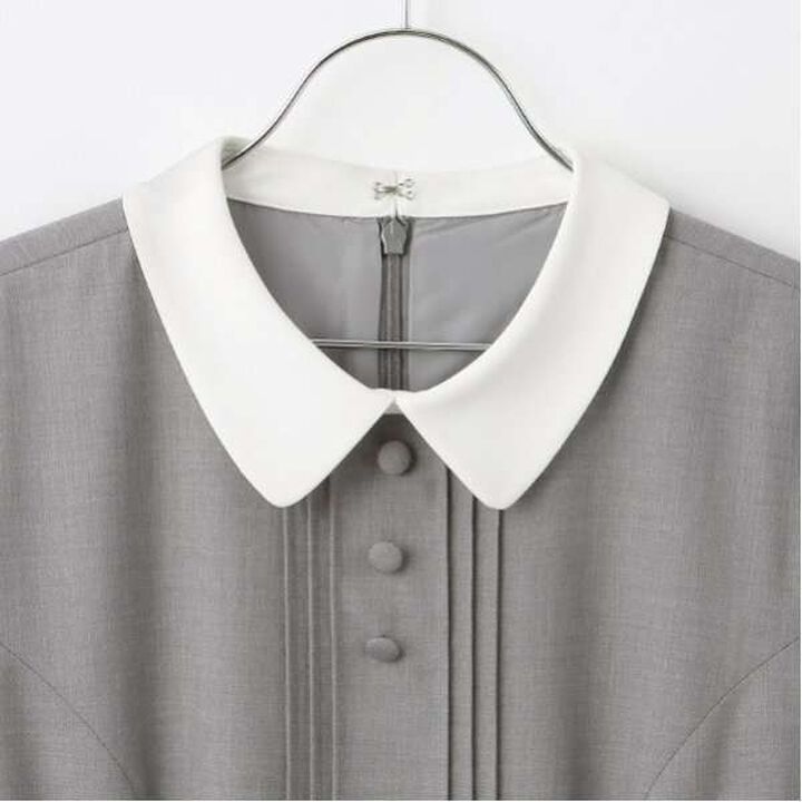 [Graduation Attire] One-Piece Dress with Ribbon Tie,Gray, medium image number 13