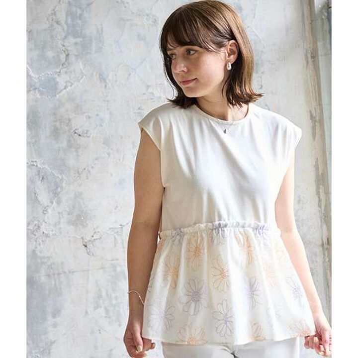 [Link] Flower Embroidery Skirt,Sax blue, medium image number 2