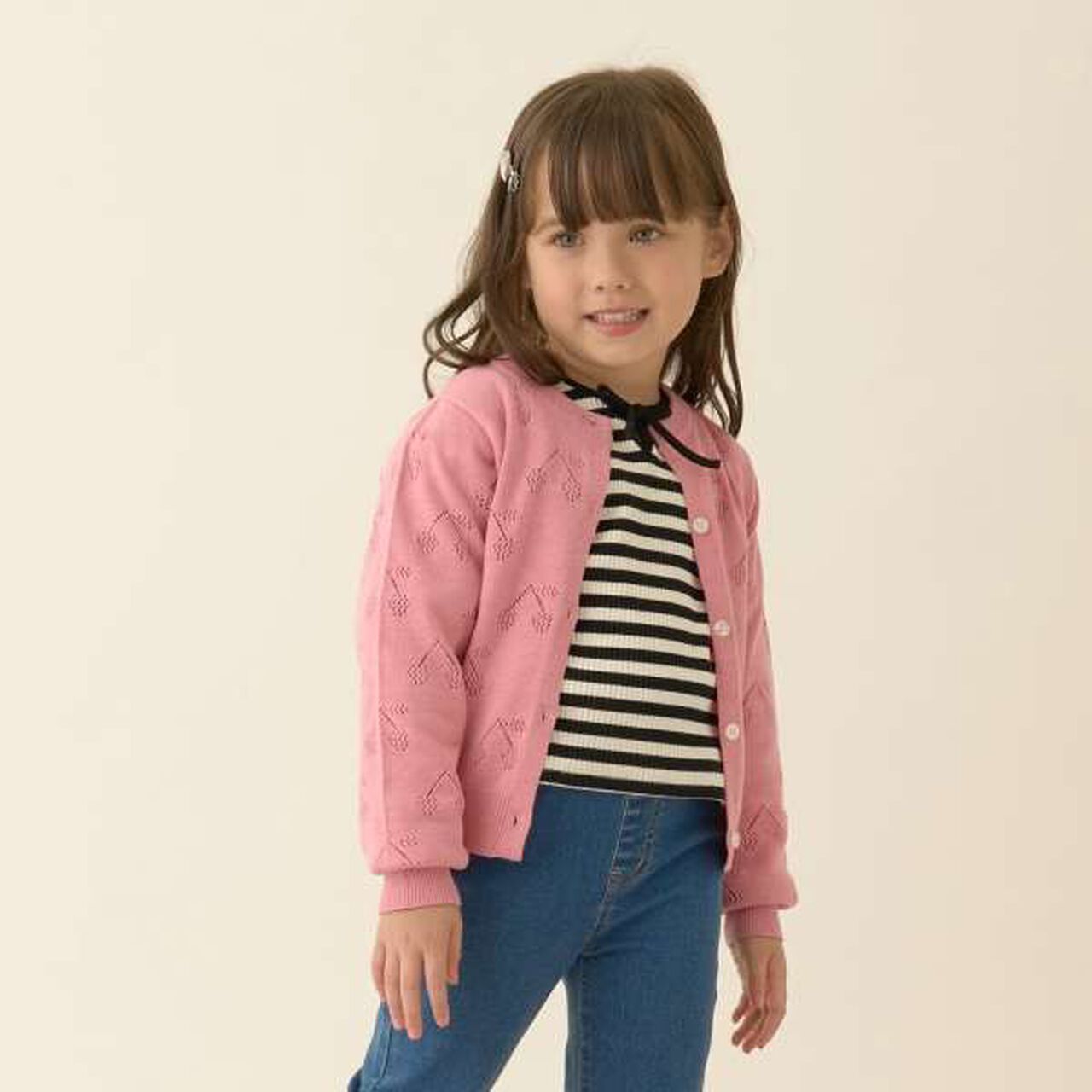 Cherry Pattern Knit Cardigan,Navy, large image number 19