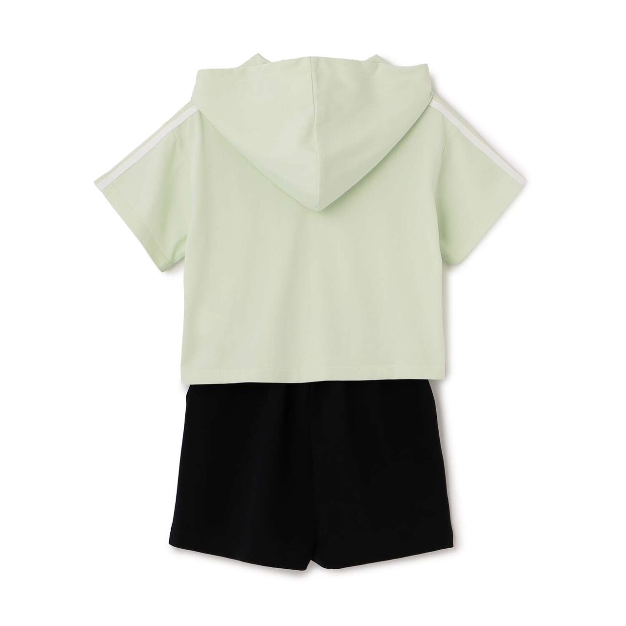 Cool Touch Short-Sleeve Hoodie + Half Pants Set,Yellow green, large image number 1