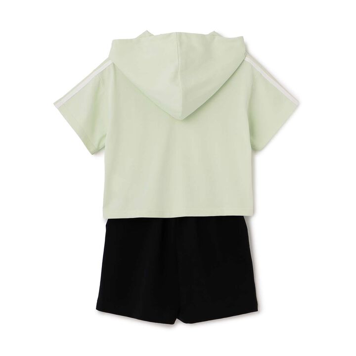 Cool Touch Short-Sleeve Hoodie + Half Pants Set,Yellow green, medium image number 1