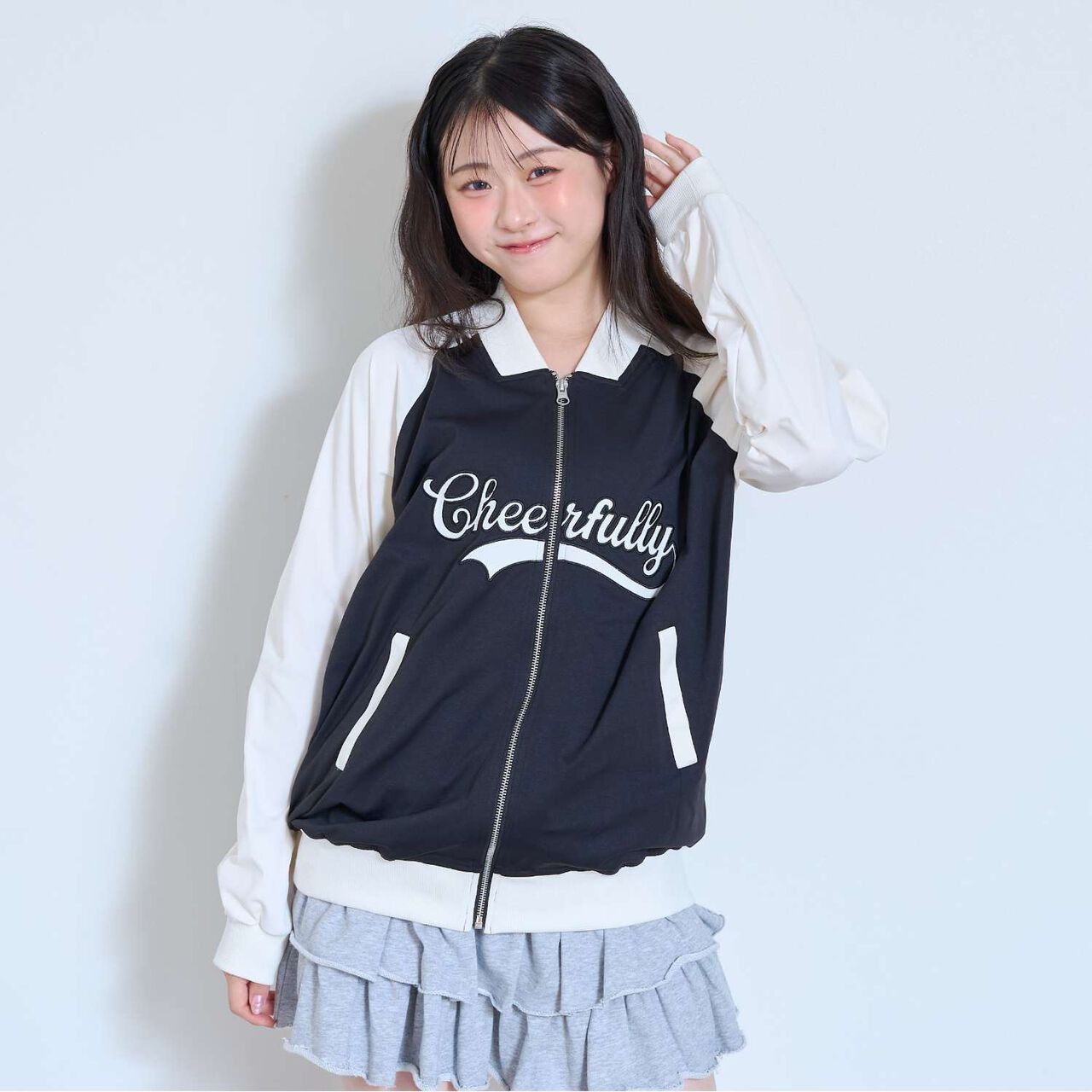 [High-Spec Outerwear] Varsity Jacket,Black, large image number 0