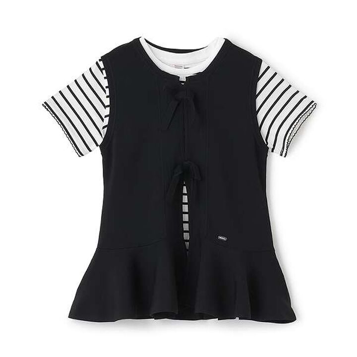Lightweight Knit Vest & T-Shirt Set,Black, medium image number 13