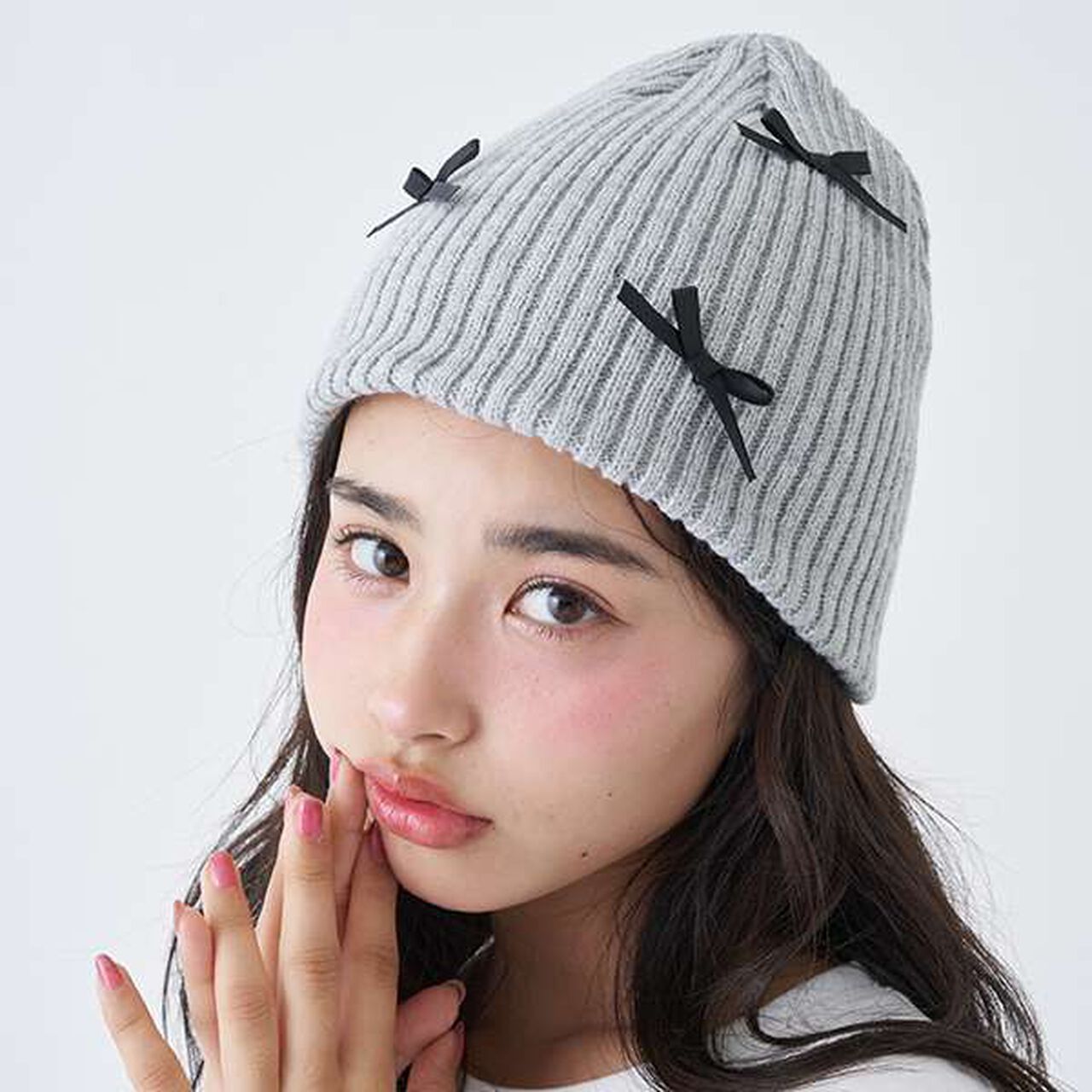 Ribbon Beanie,Gray, large image number 0