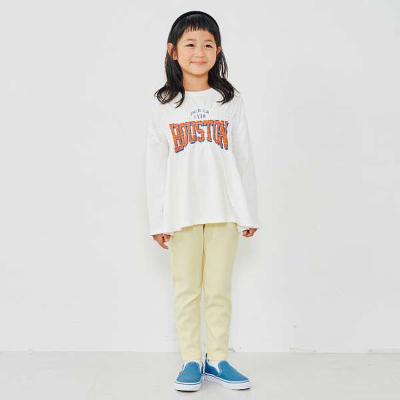 [Link] Team Logo Shirring Long Sleeve T-Shirt,Off white, large image number 0