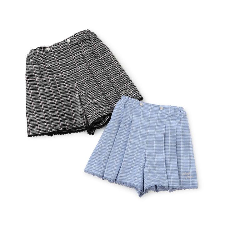 [Popular Item Restocked] [Not Available at Physical Stores] Cut Jacquard Check Tuck Culottes Skirt,Black, medium image number 8