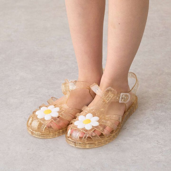 Clear Lame Daisy Sandals [Kids' Clothing] [Girls],Light beige, medium image number 0