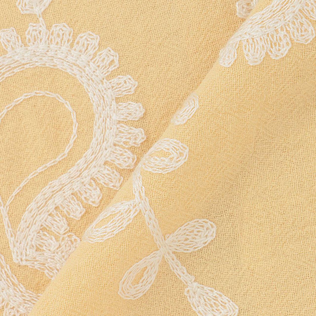 連結款佩斯利刺繡開領襯衫,奶油色, large image number 12