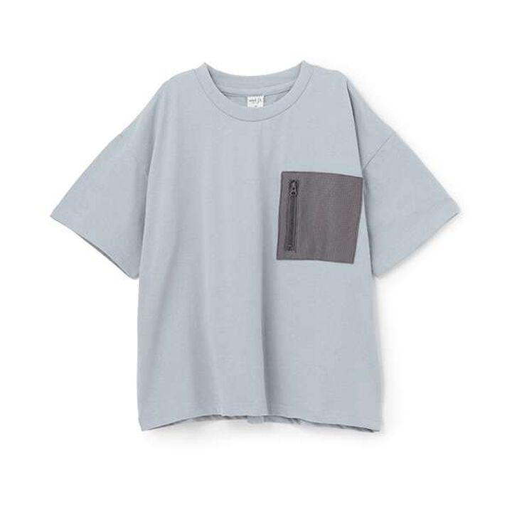 [Amphibious] Mesh Pocket Big Half T-Shirt,Charcoal gray, medium image number 21