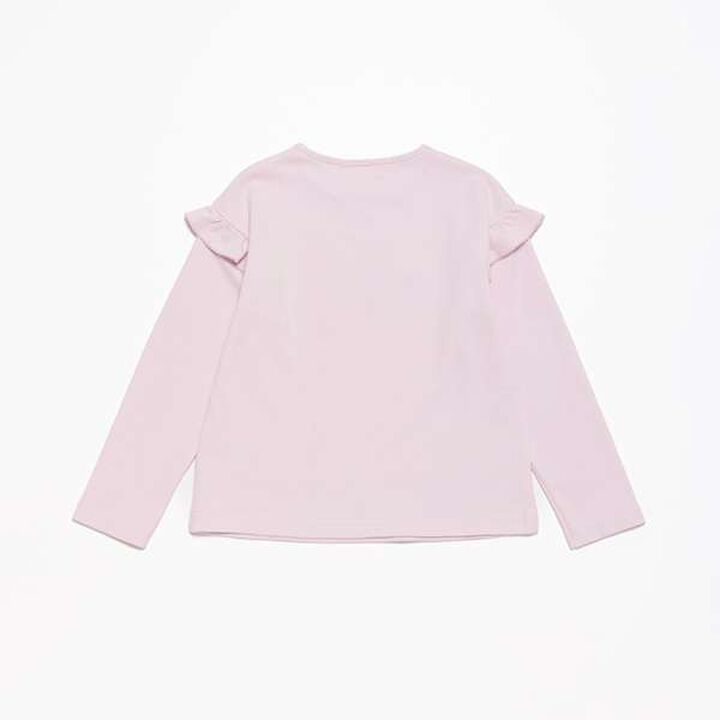 Heart Cutout Long Sleeve T-Shirt,Lavender, medium image number 1