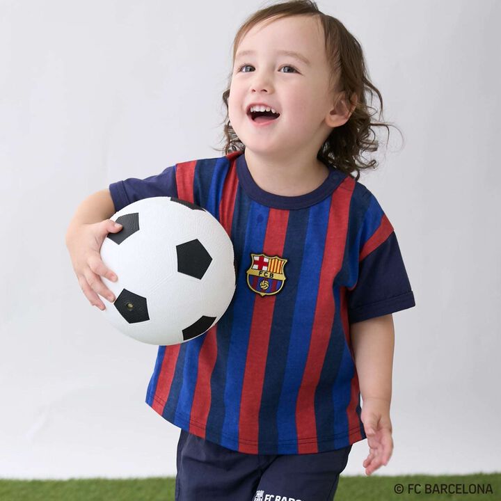 [FC BARCELONA] 接觸涼感布章T恤,深棕色, medium image number 7