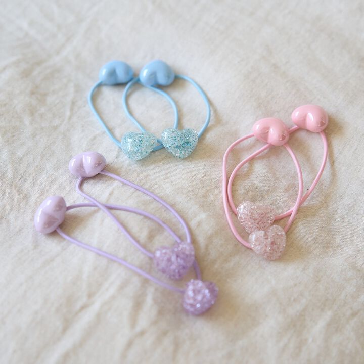 [Lycee Mine Ballet Series] Lame Heart Hair Tie 2P Set,Lavender, medium image number 8