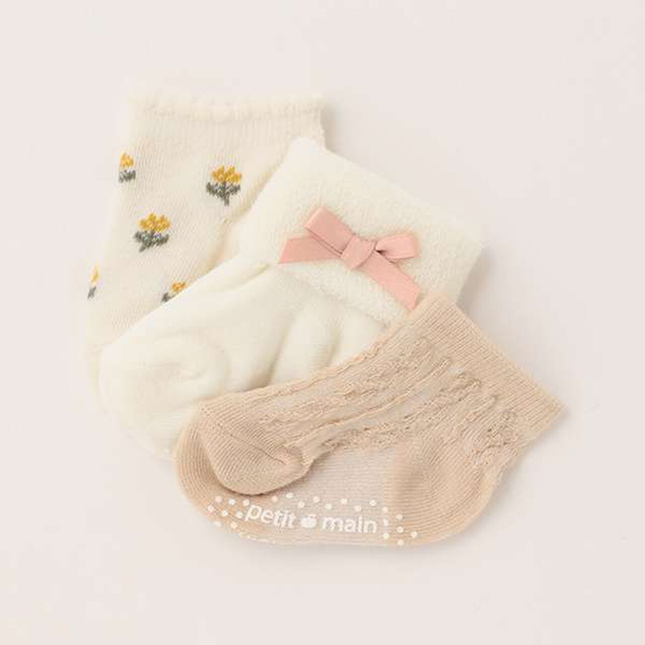 Baby 3-Piece Socks,Navy, large image number 1