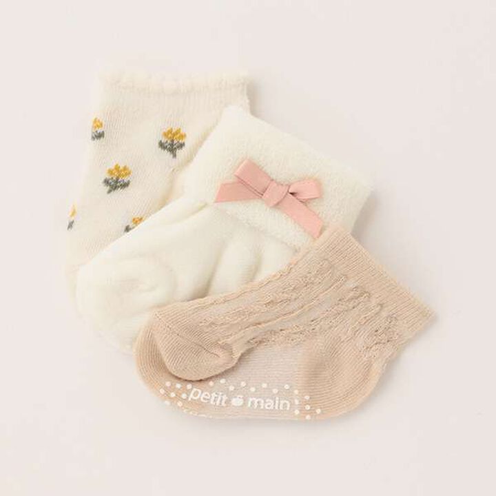 Baby 3-Piece Socks,Navy, medium image number 1