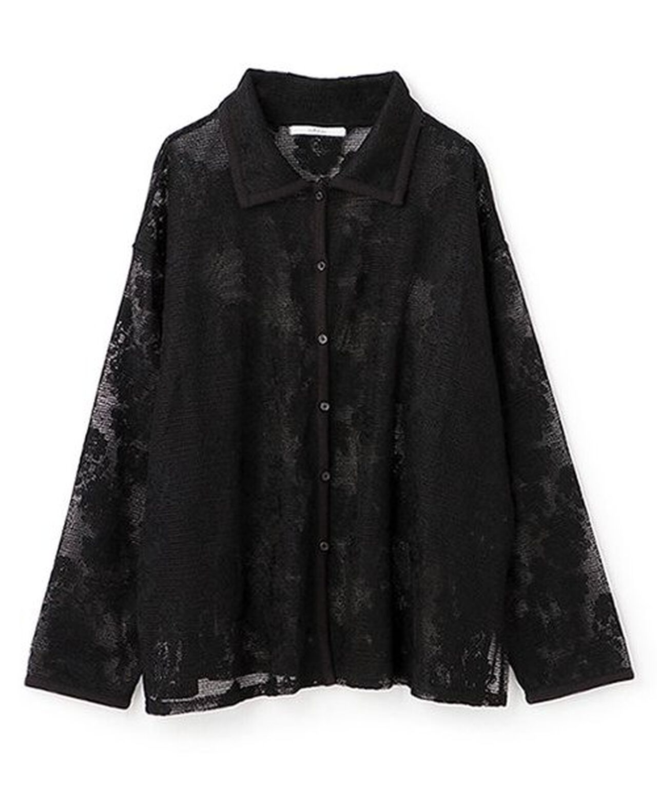Lace Shirt Jacket,Black, large image number 0