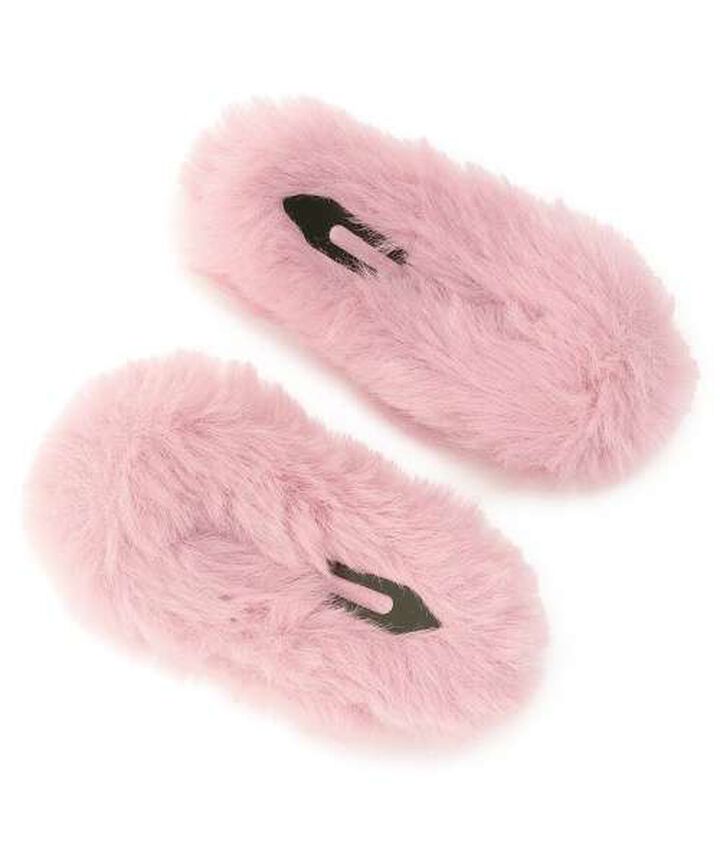 Berie-chan Fluffy Hair Clips,Ivory, medium image number 1