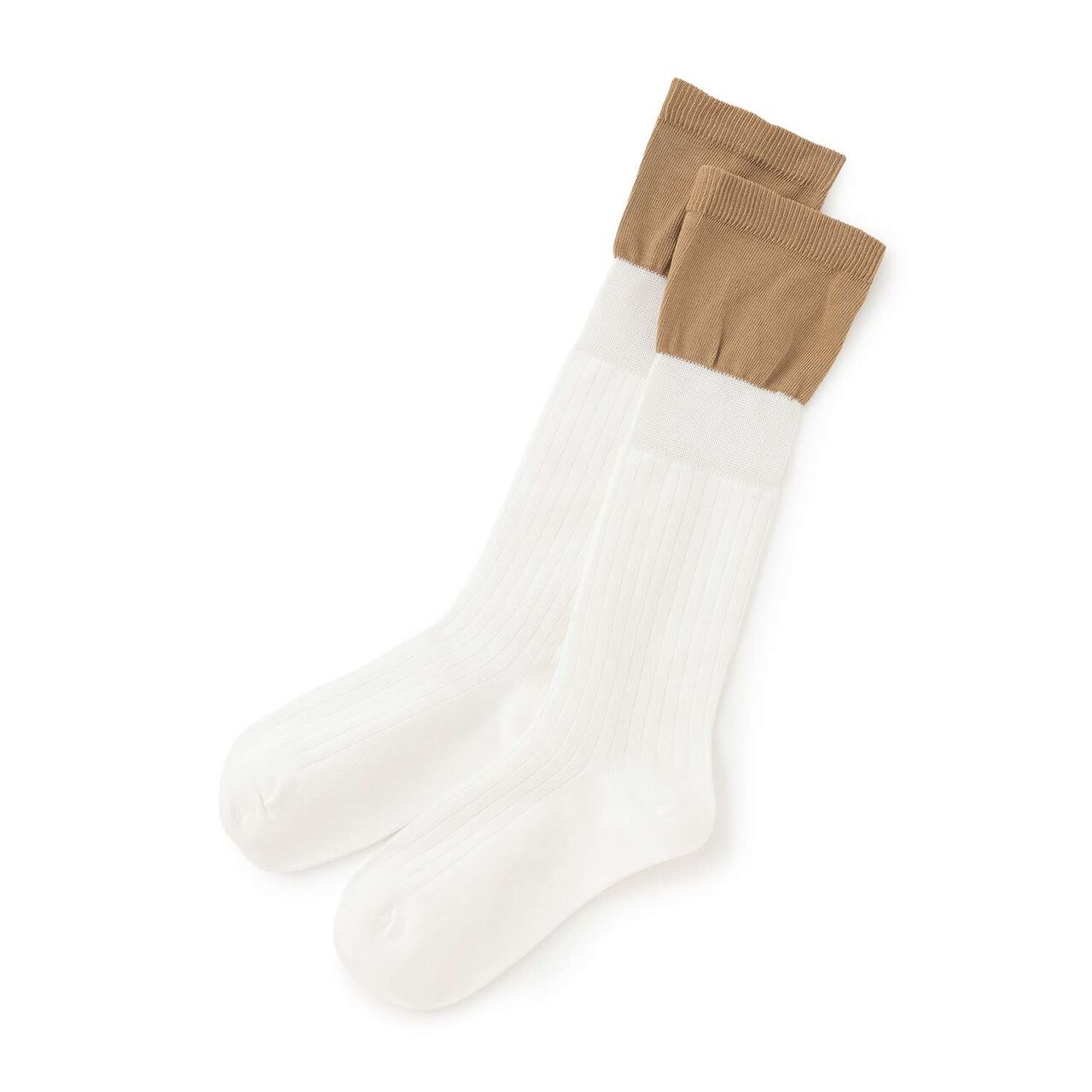 Layered-Style Knee-High Socks,White, large image number 0