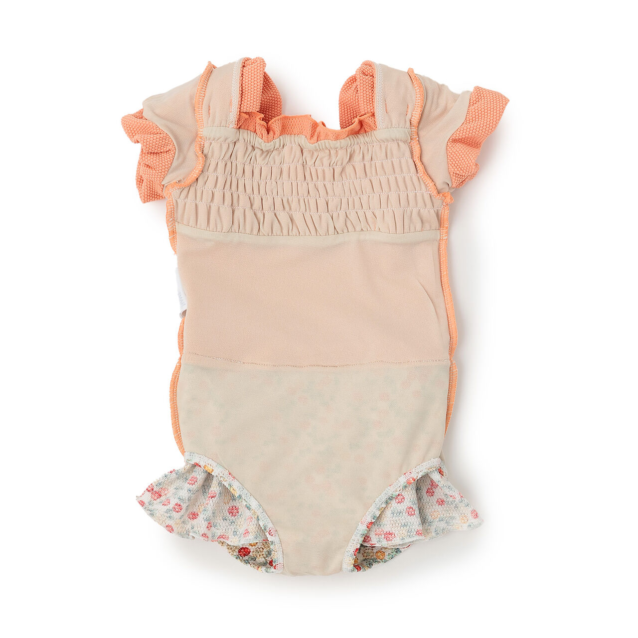 SWIM Puff Sleeve One-Piece Dress Swimsuit,Orange, large image number 16