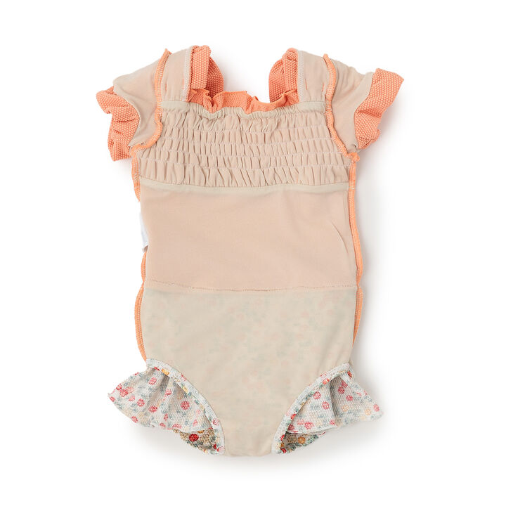 SWIM Puff Sleeve One-Piece Dress Swimsuit,Orange, medium image number 16