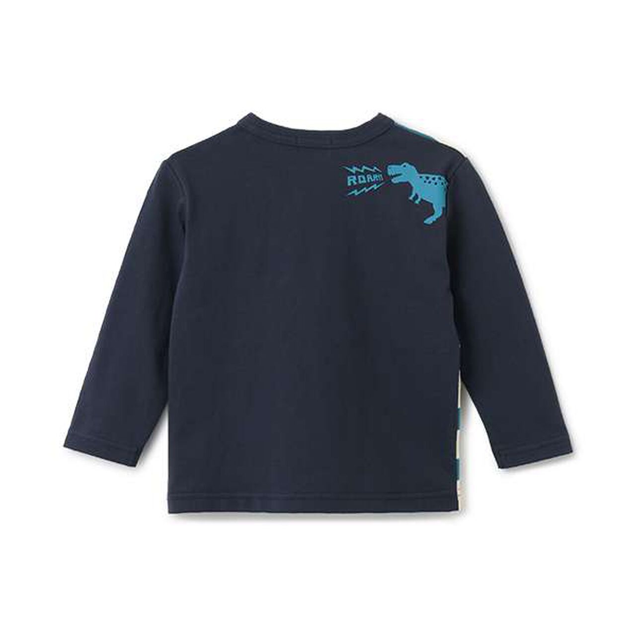 Dinosaur Stripe Pattern Long-Sleeve T-Shirt,Top gray, large image number 1