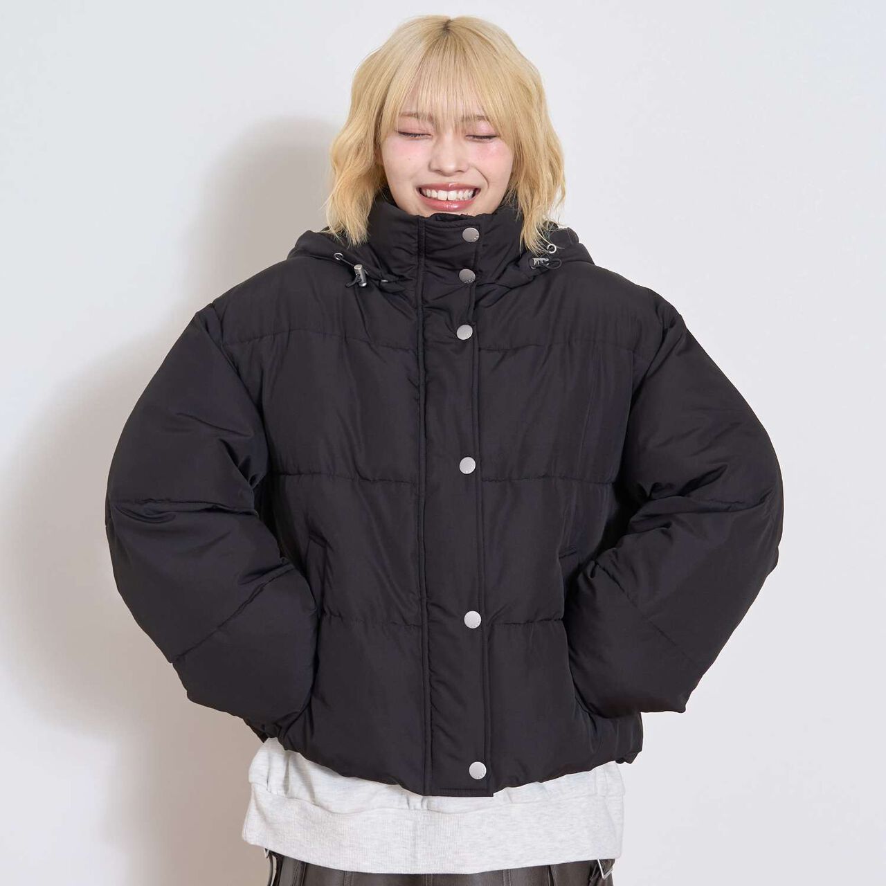 Puffy Bomber Jacket,Light gray, large image number 4