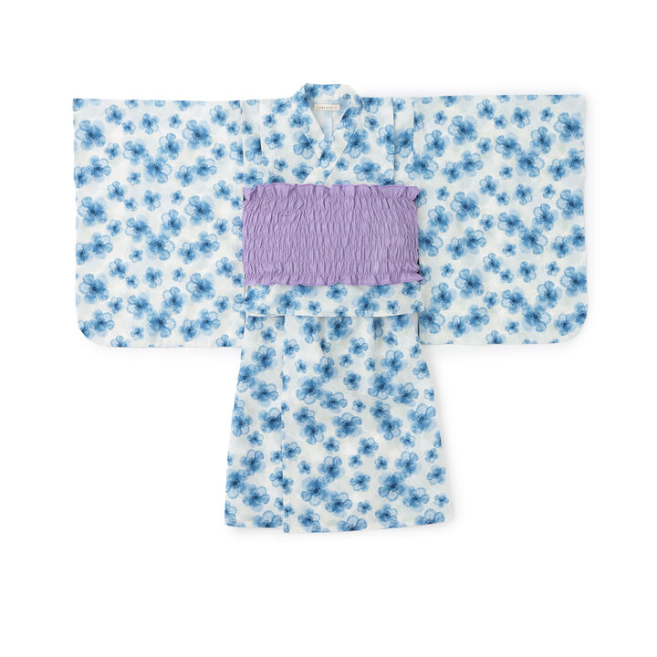[Easy Wear♪] [Cool Touch] 4-Way Separate Yukata with Obi (OHANA) [Kids Girls],Coral red, medium image number 4