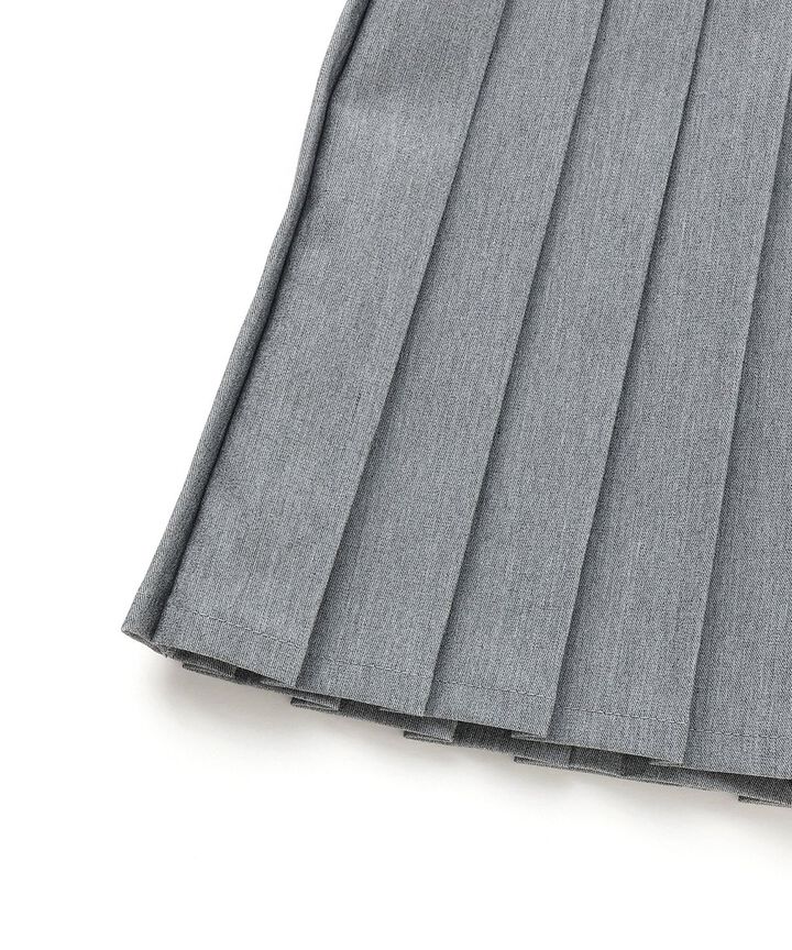 Logo Plate Pleated Skirt [Korean Fashion],Gray, medium image number 10