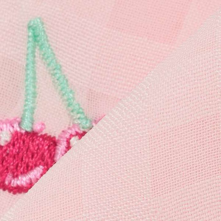 Strawberry Cherry Embroidery Collar Style Bib,Light pink, medium image number 6