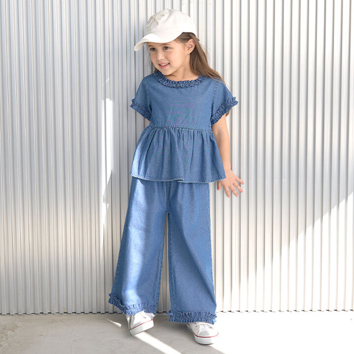 Frill Blouse & Frill Wide Pants Outfit Set,Black, medium image number 19