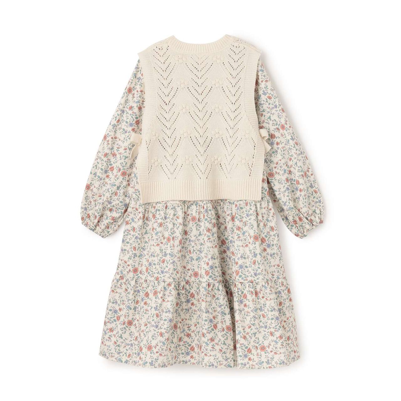 Link Tiered One-Piece Dress with Vest,Brown, large image number 1