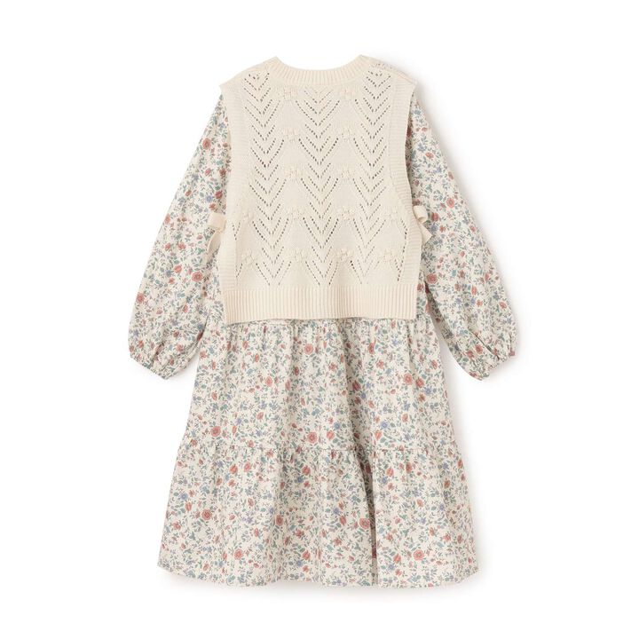 Link Tiered One-Piece Dress with Vest,Brown, medium image number 1