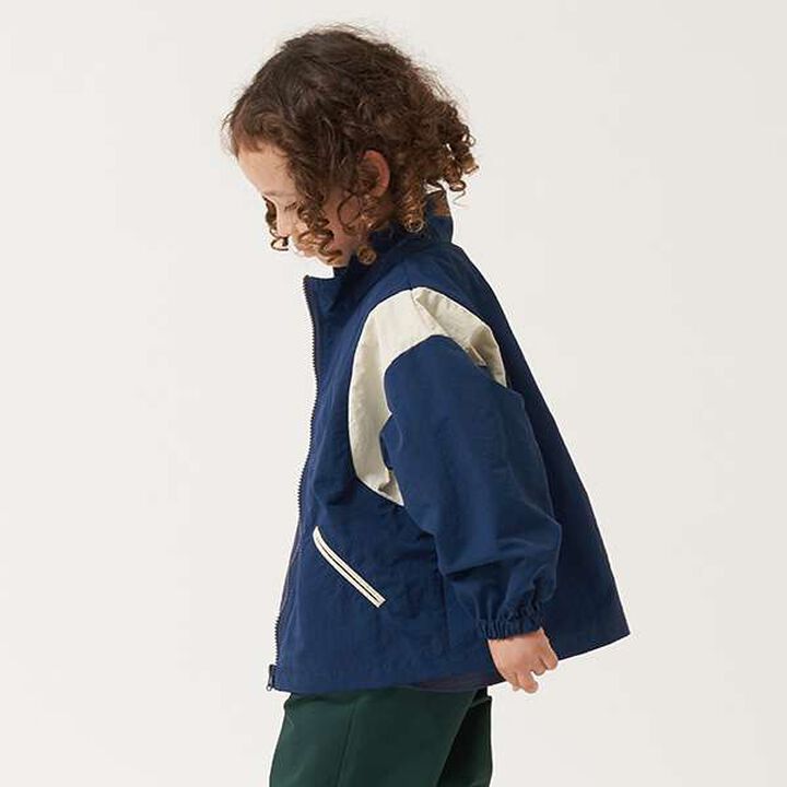 Water-Resistant Color Block Windbreaker,Deep red, medium image number 2