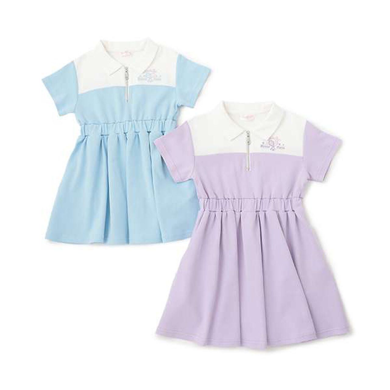 Color Block Half-Zip One-Piece Dress,Lavender, large image number 3