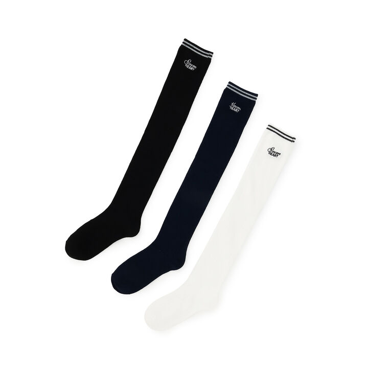 Line Logo Knee-High Socks,Black, medium image number 3