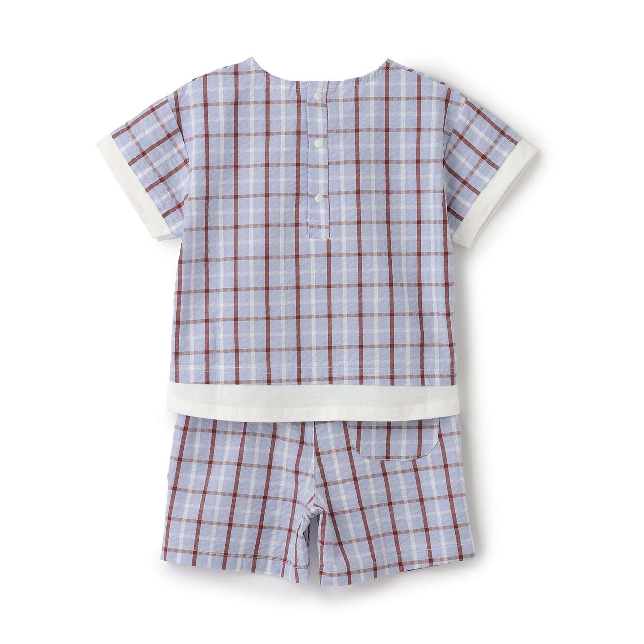 [Fujimoto Miki Collaboration] Boys Checkered Outfit Set,Pearl white, large image number 7